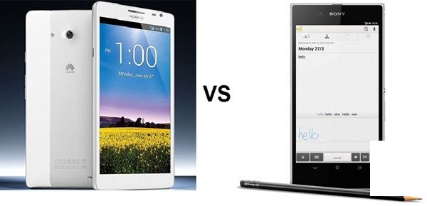 华为Ascend Mate VS 索尼Xperia Z Ultra比较评测