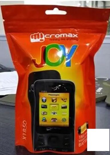 micromax joy x1800 和 joy x1850 功能手机将出售于塑料袋中