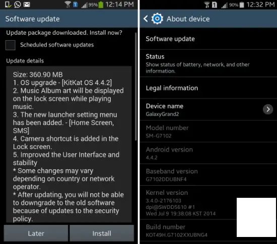 三星Galaxy Grand 2在印度接收Android 4.4.2 KitKat更新，带来众多增强功能