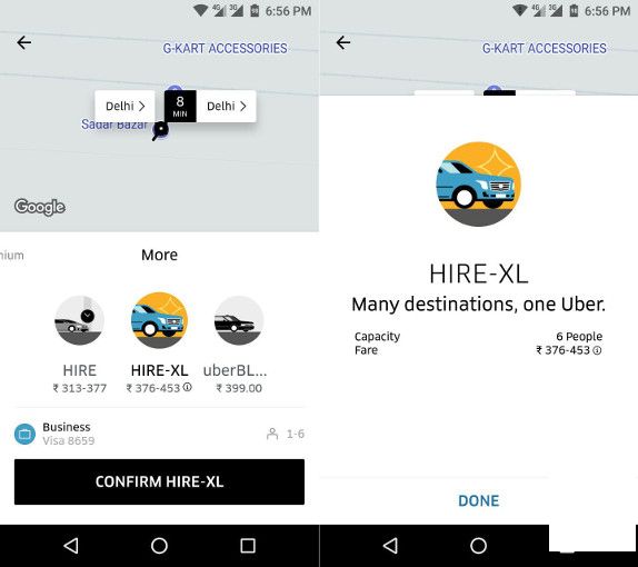 Uber在德里推出UberHIRE XL六座SUV车型