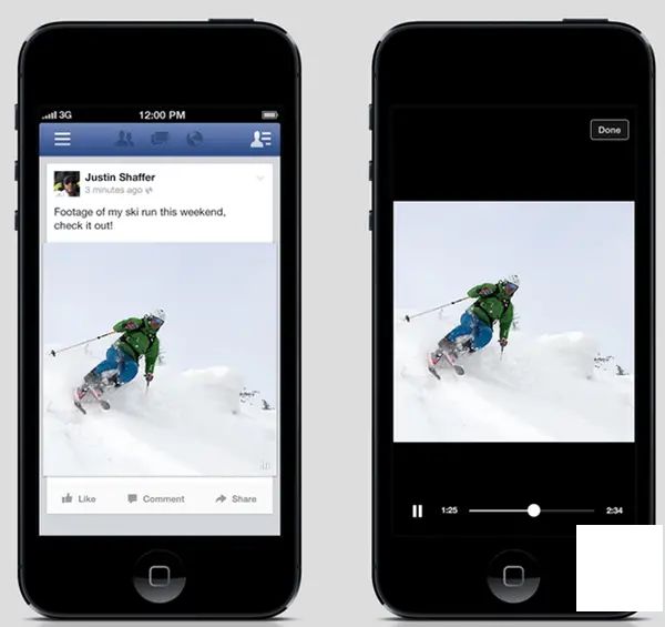 Facebook整合了自动播放的静音视频缩略图